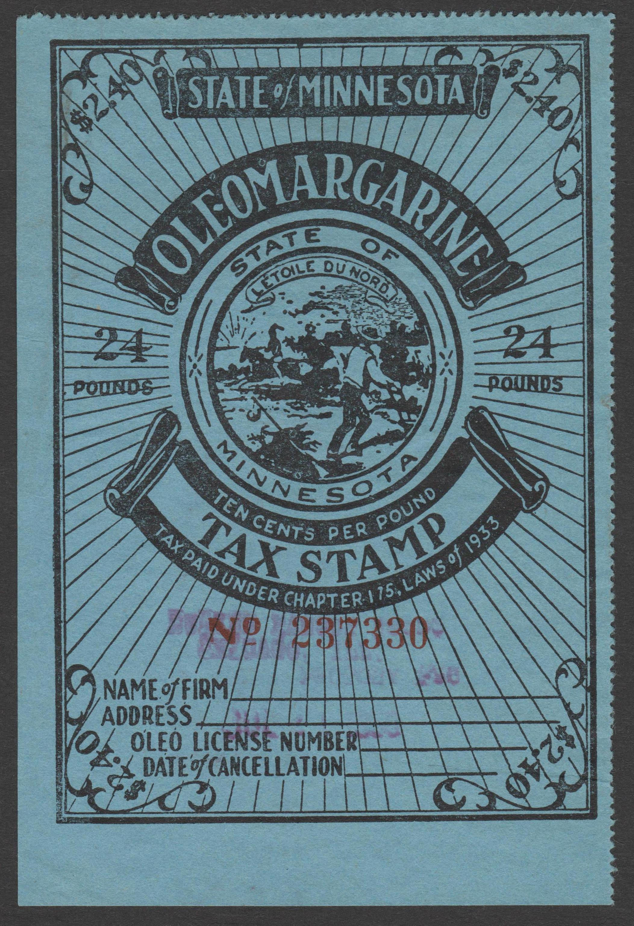 MN oleomargarine OL4 $2.40 U VF P