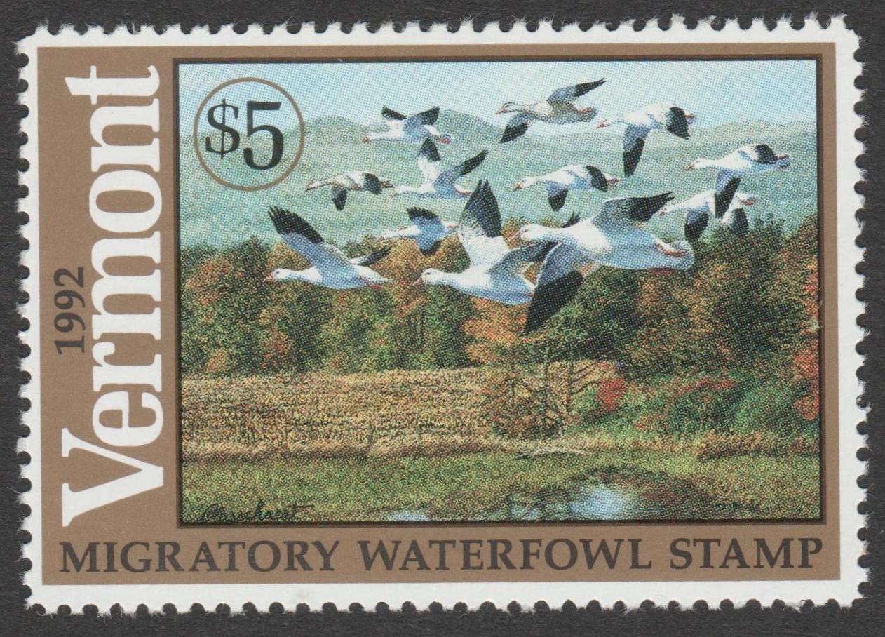 VT waterfowl #7 $5 MNH VF 1992 P