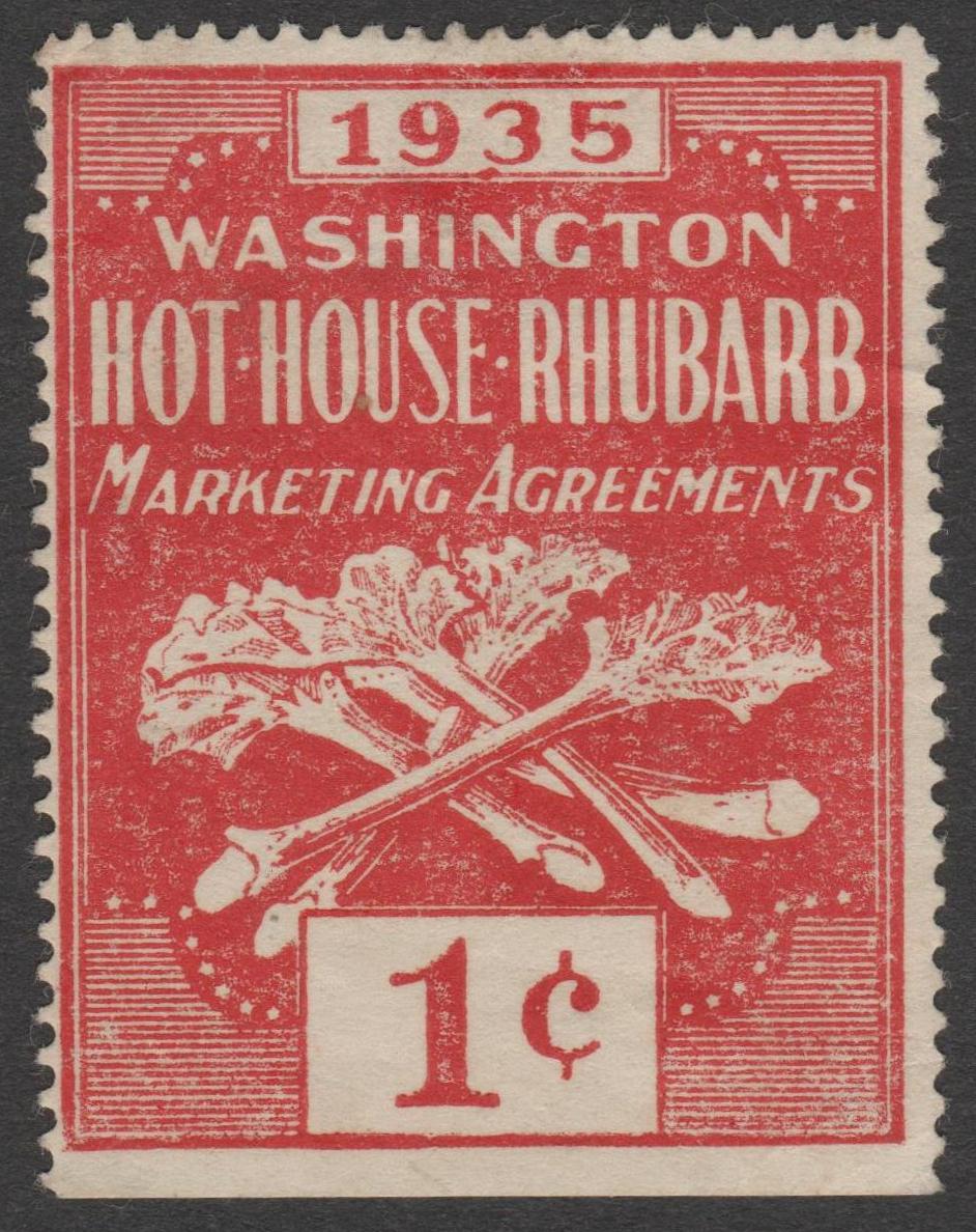 WA rhubarb RH1 1c MDG F-VF P