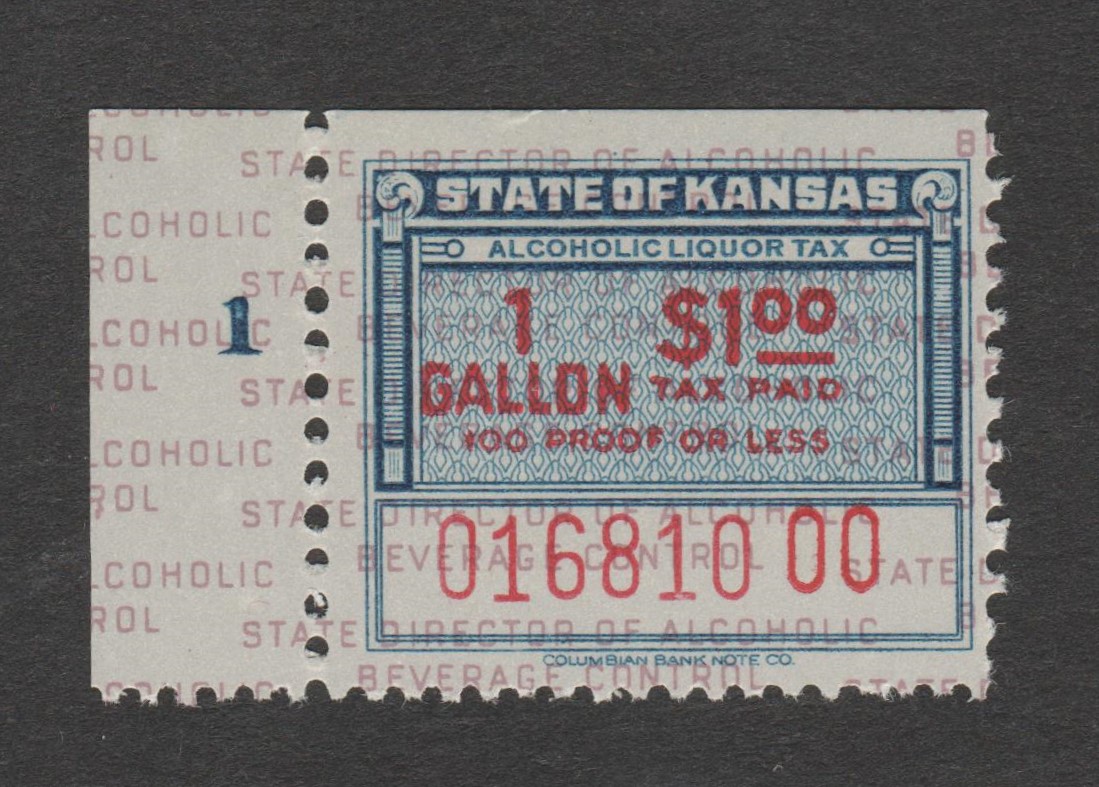 KS liquor L5 & L7 25c & $1 MNH VF UL corner Plate No. singles P