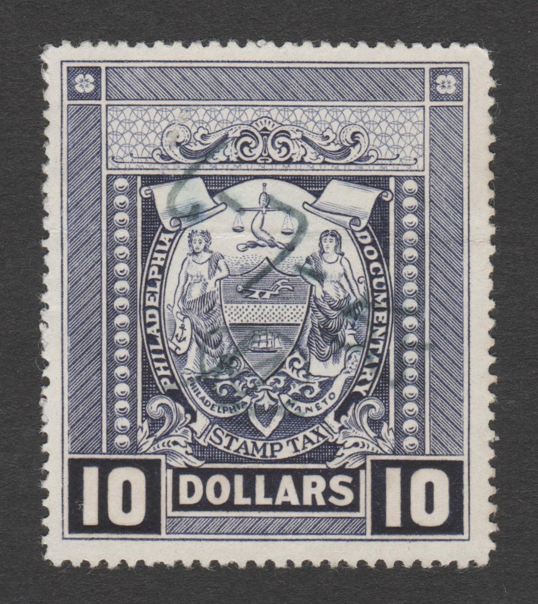 PA Philadelphia documentary PHL20b $10 gray-black U VF crease P