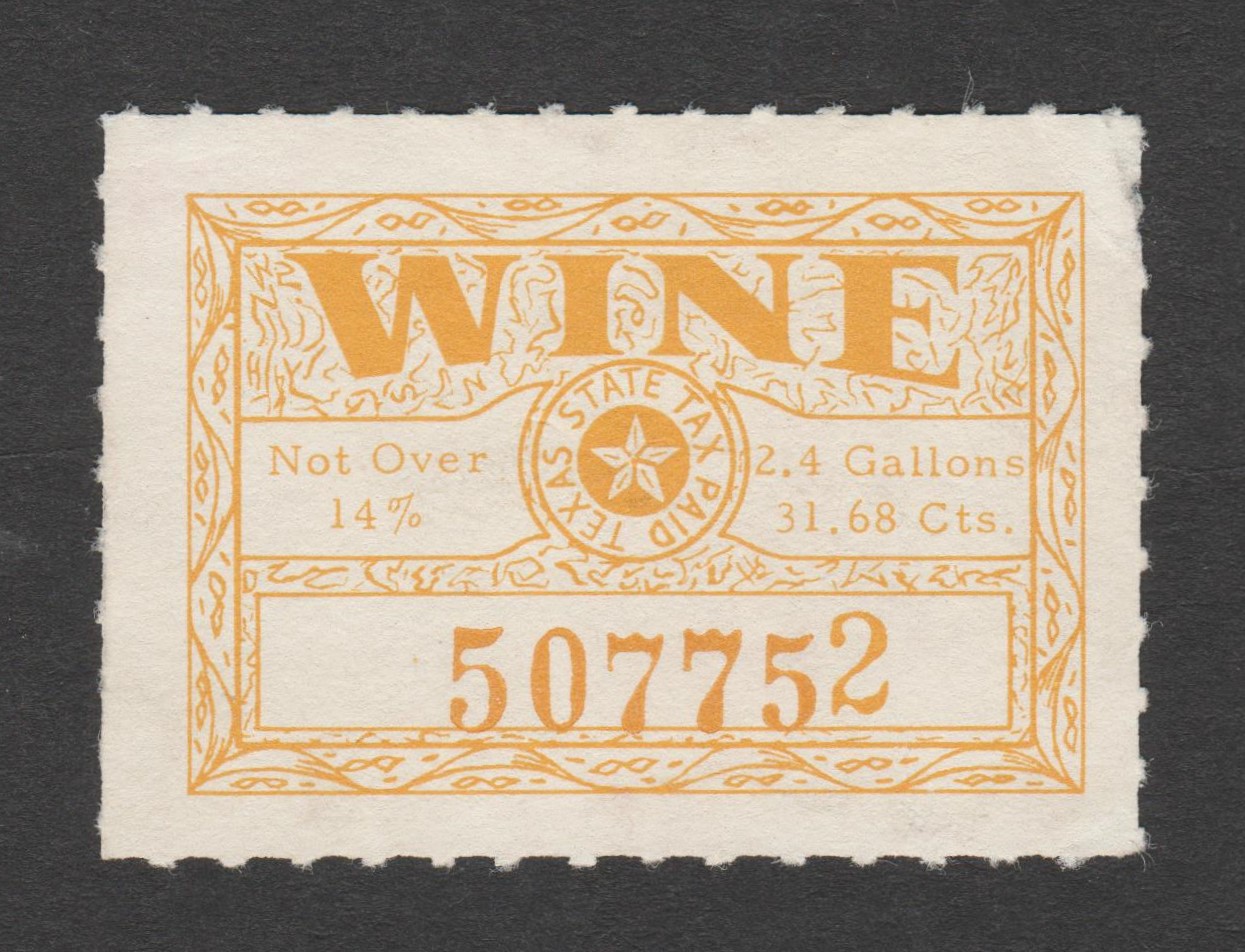 TX wine W102 31.68c U VF P