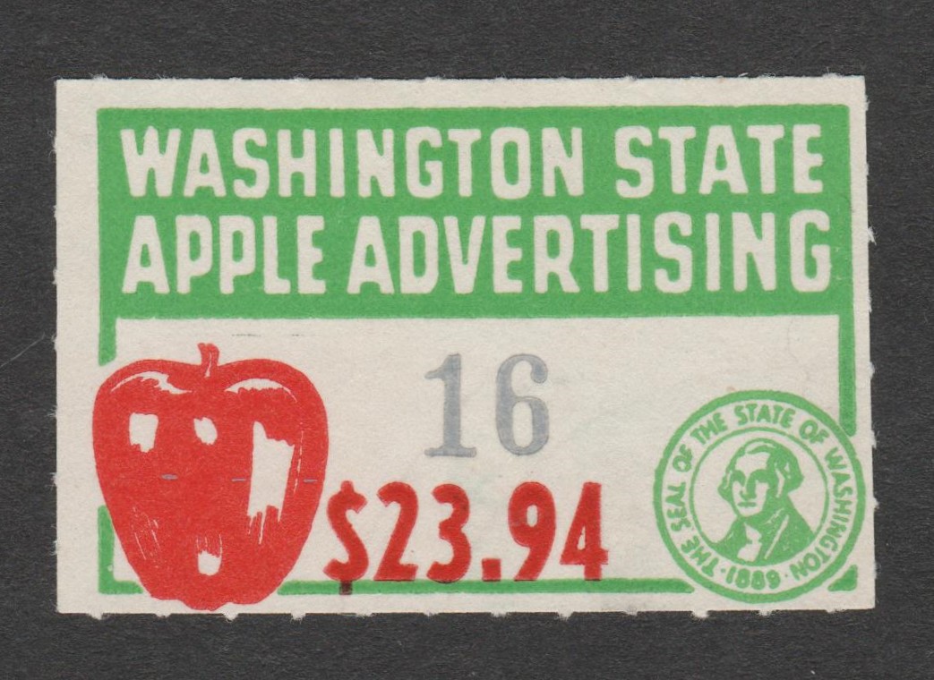 WA apple AP112 $23.94 M no gum F-VF P