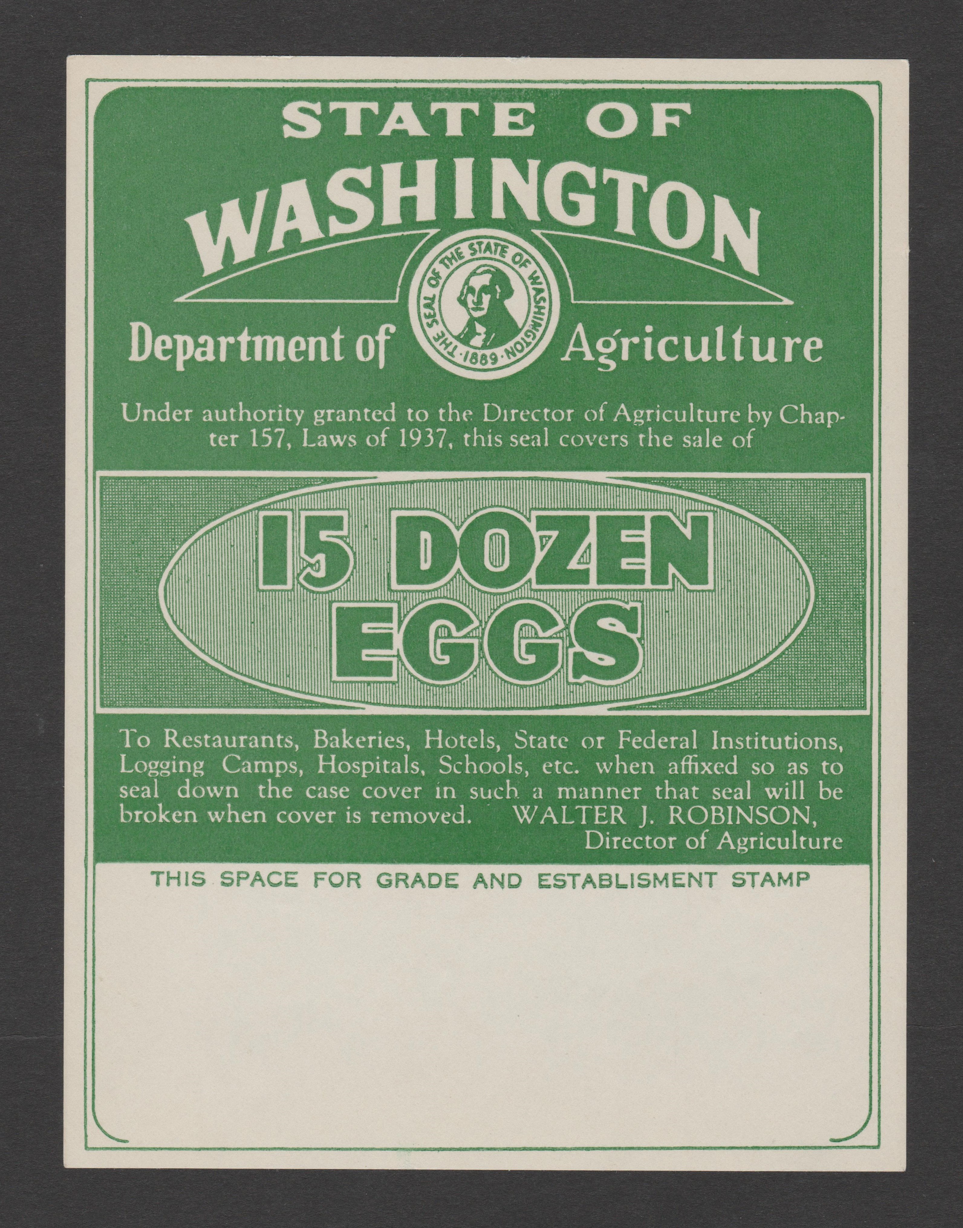 WA eggs E1 15 doz. MNH VF WP