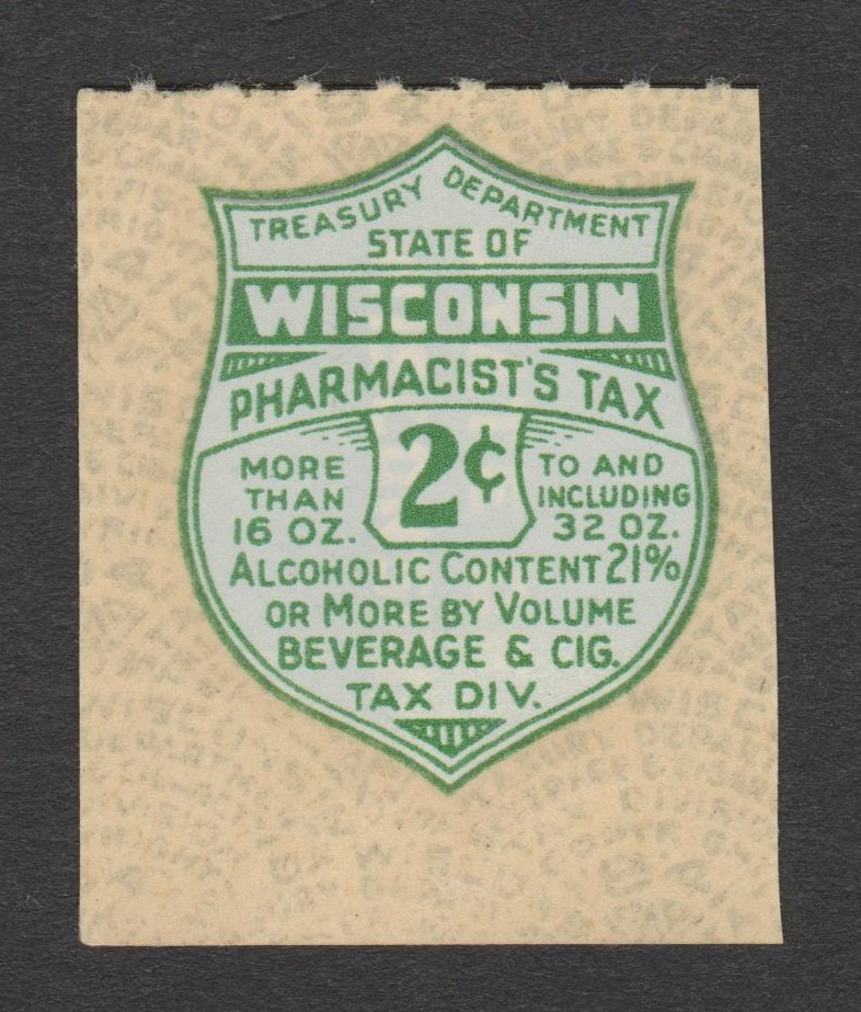 WI liquor, pharmaceutical PL15 2c MNH VF P