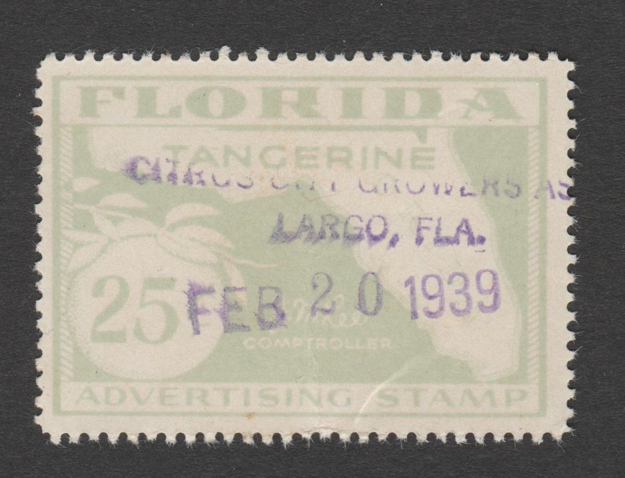 FL tangerine TA14 25c U VF, crease P