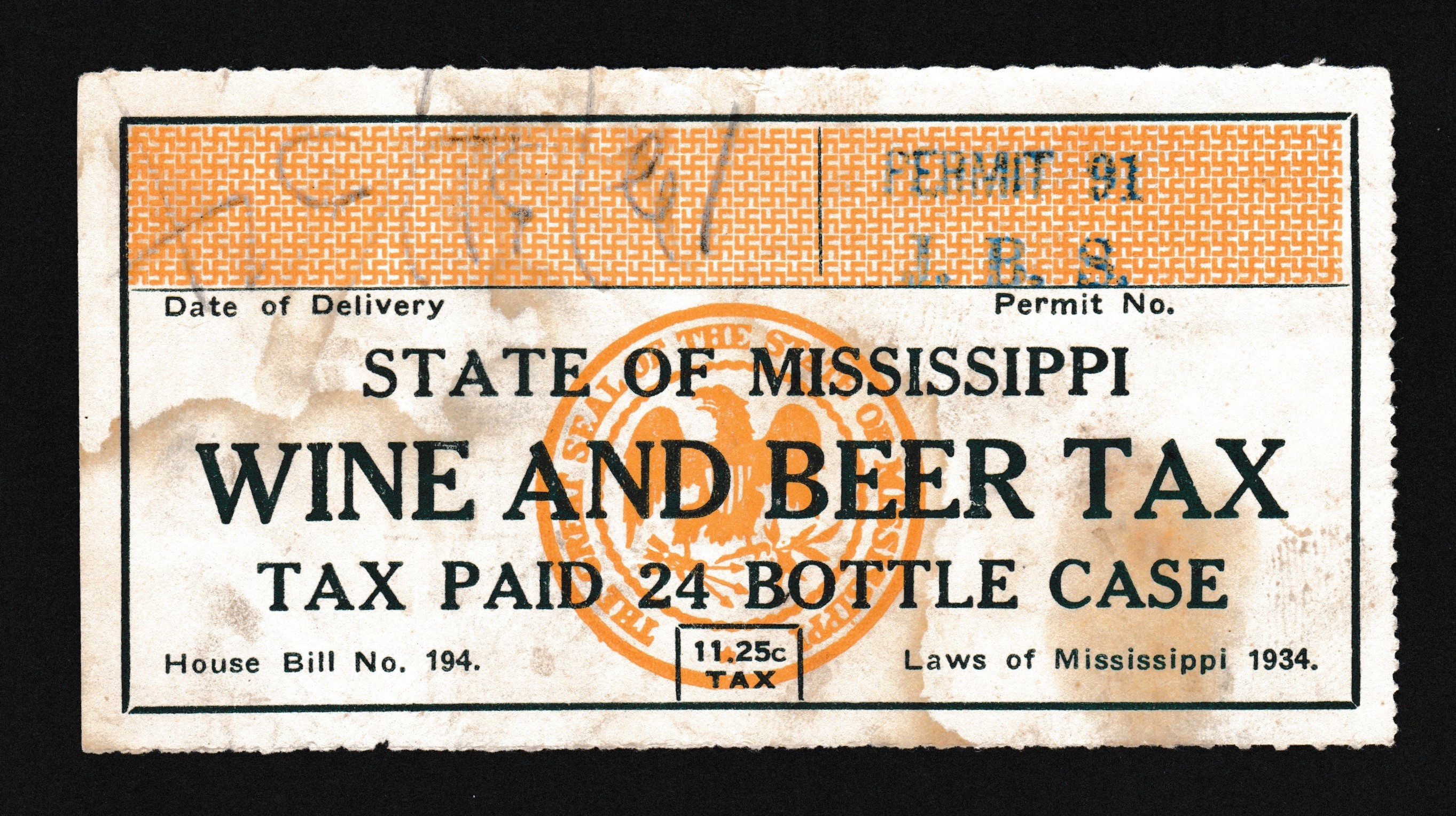 MS beer/wine BW9a 11.25c U VF P