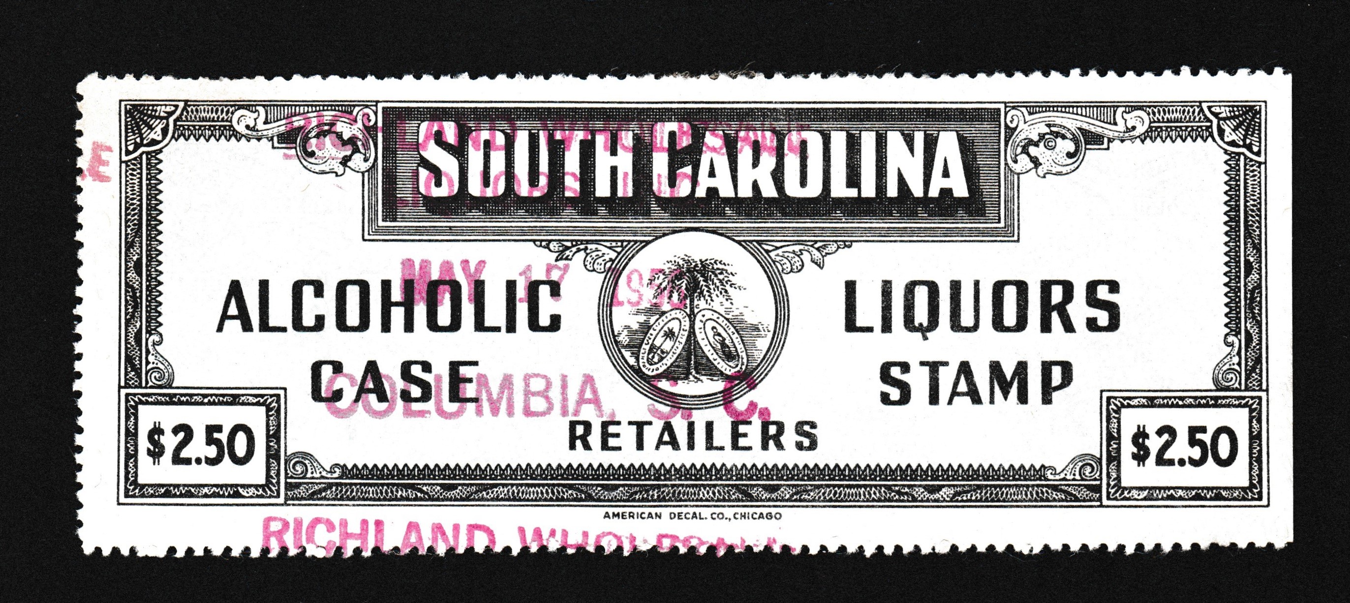 SC liquor LC6 $2.50 U VF  P