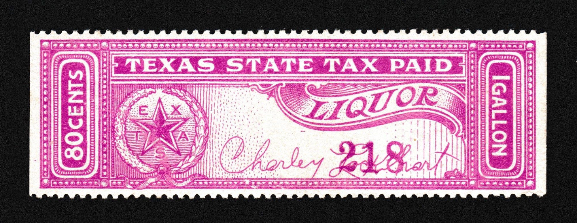 TX liquor L6 80c MLH VF P