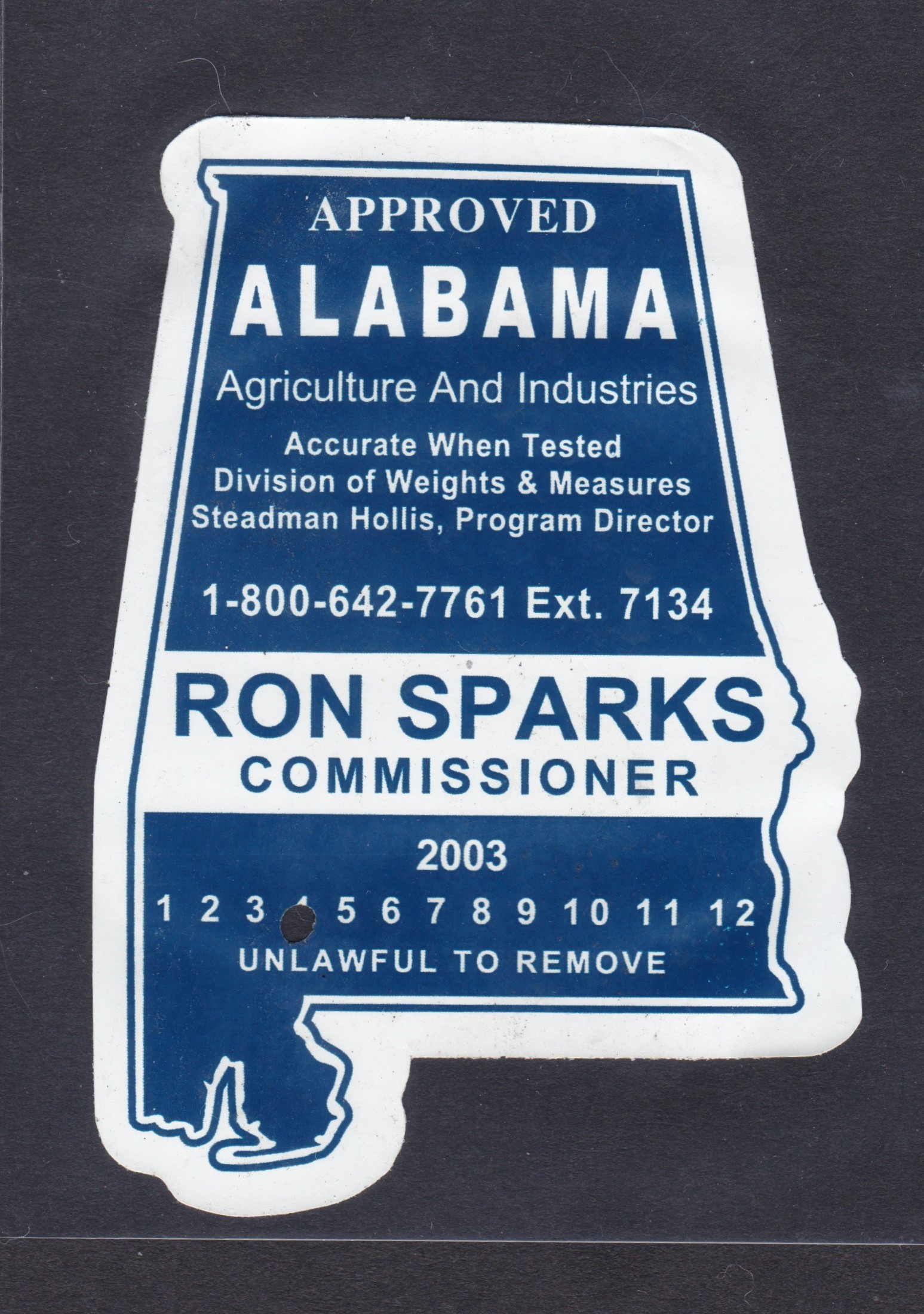 AL weights & measures U VF, 2003 P