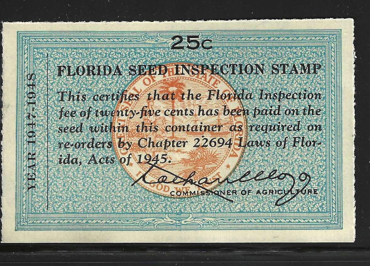 FL seed PS9 25¢ MNH VF