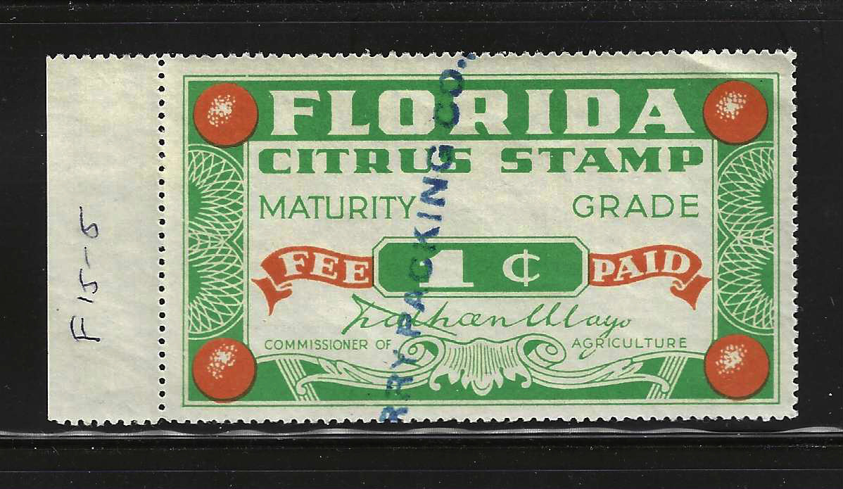 FL citrus fruit CF26 1¢ U VF