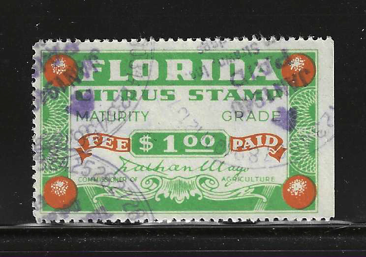 FL citrus fruit CF37 $1.00 U VF, w/ SE at R