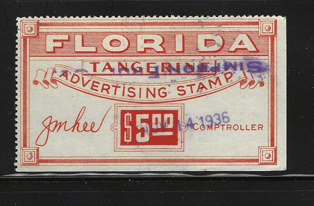 FL tangerines TA5 $5.00 U VF, w/ SE at R & B