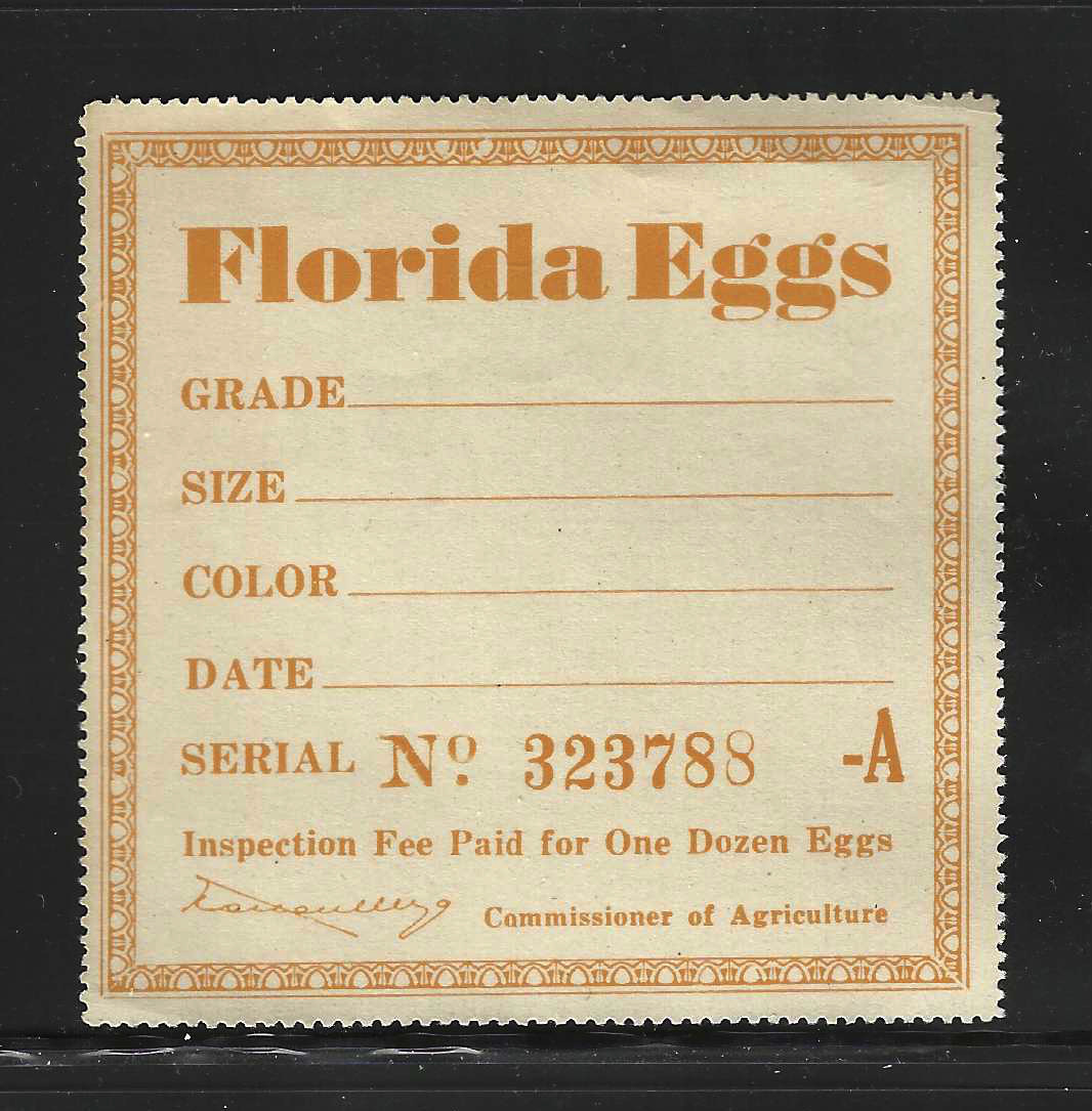 FL egg carton E1 MLH VF, w/ "A" suffix lletter