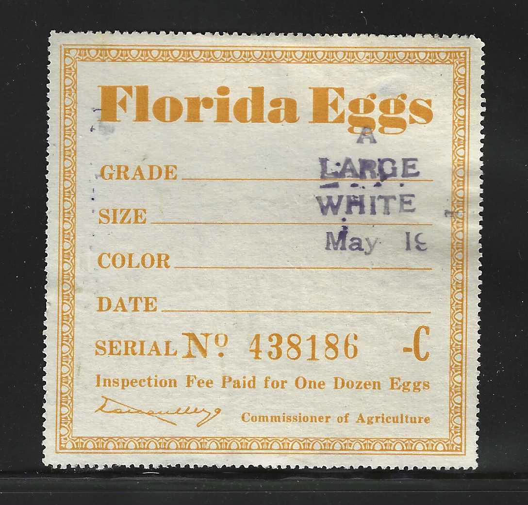 FL egg carton E1 U VF, w/ "C" suffix letter