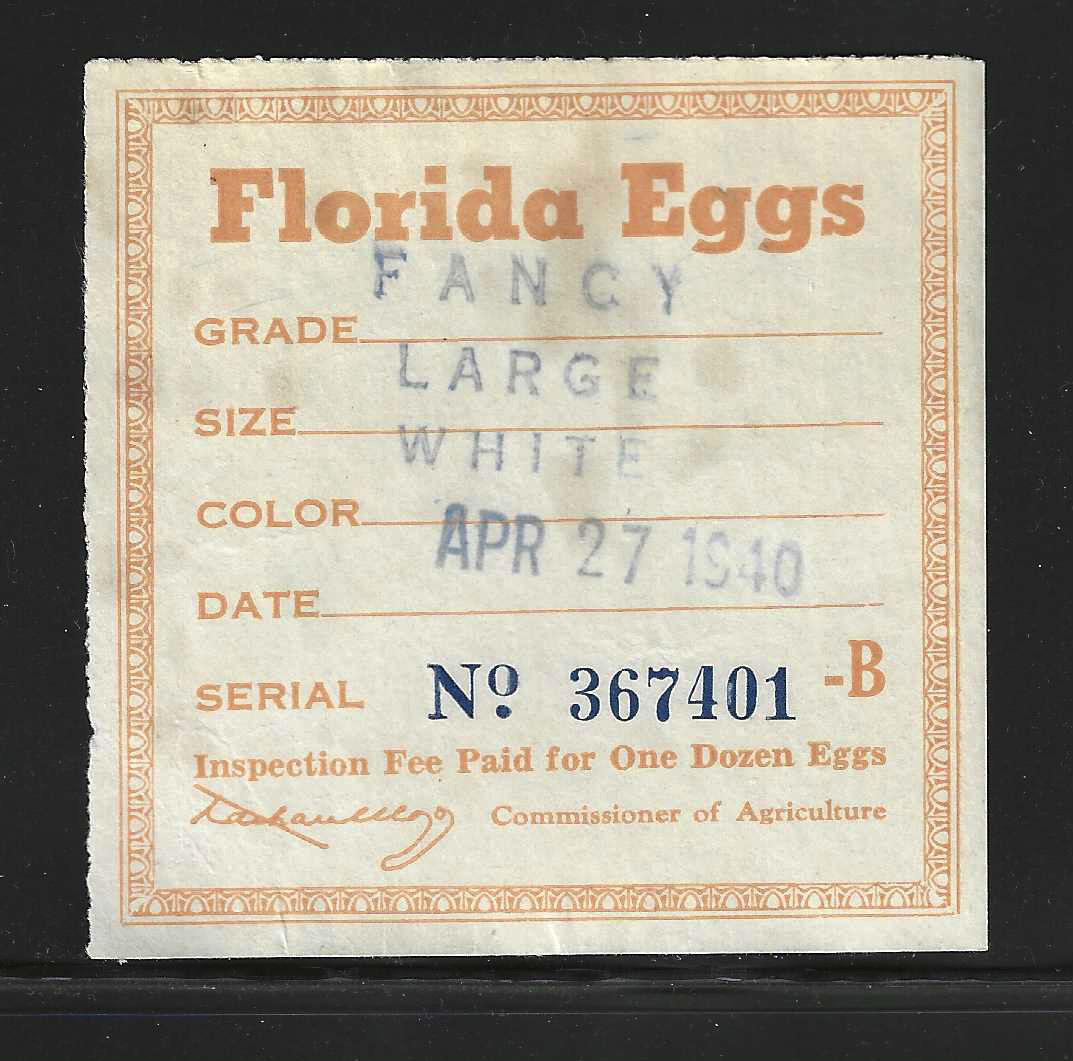 FL egg carton E5 U VF, w/ "B" suffix number