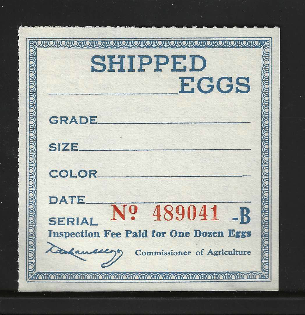 FL egg carton E7 MLH VF, w/ "B" suffix letter