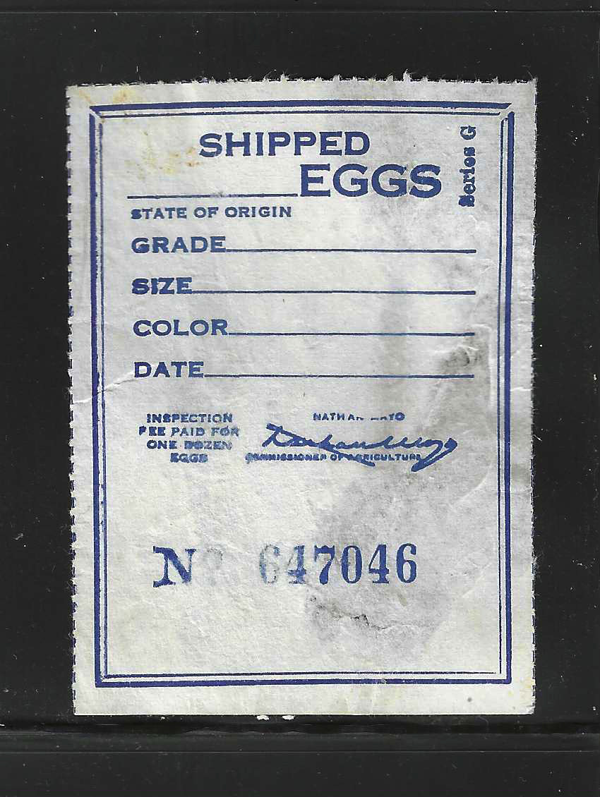 FL egg carton E21 U VF, w/ "SERIES G", w/ thins & minor faults