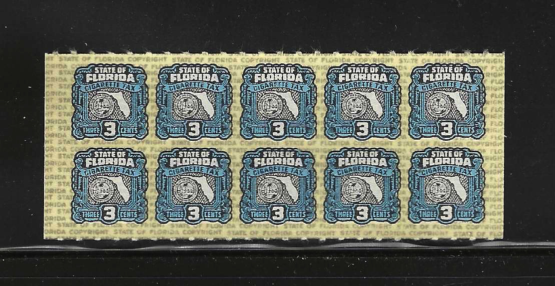 FL cigarette C2 3¢ MNH VF, in pane/10