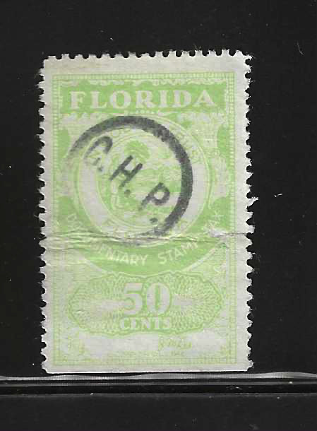 FL documentary D14b 50¢ U VF, w/ SE at B, creased