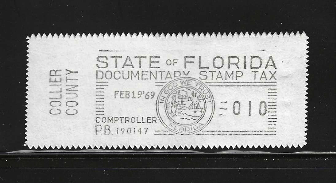 Fl documentary meter DM1 10¢ w/ Collier County slug MNH VF