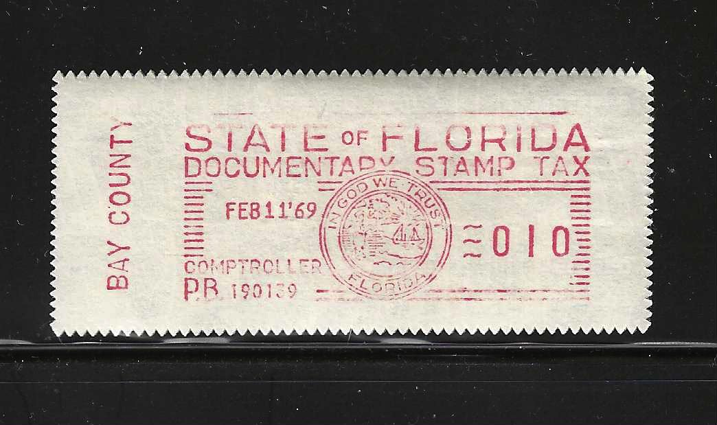 FL documentary meter DM2 10¢ w/ Bay County slug MNH VF