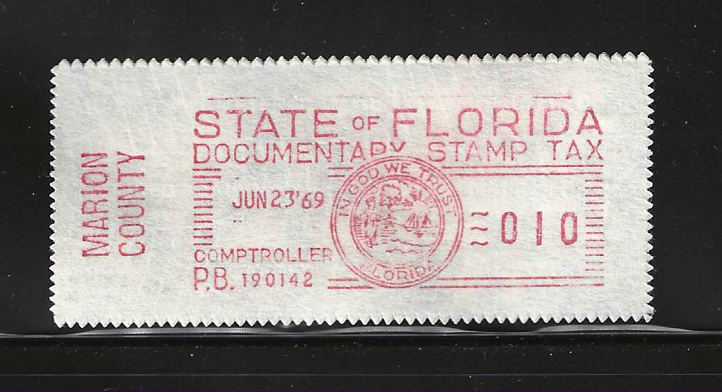 FL documentary meter DM2 10¢ w/ Marion County slug MNH VF