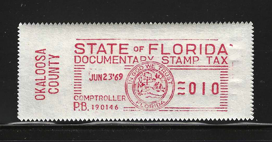 FL documentary meter DM2 10¢ w/ Okaloosa County slug MNH VF