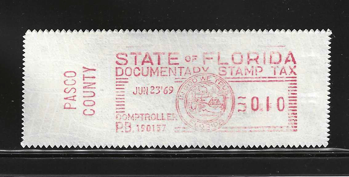 FL documentary meter DM2 10¢ w/Pasco County slug MNH VF