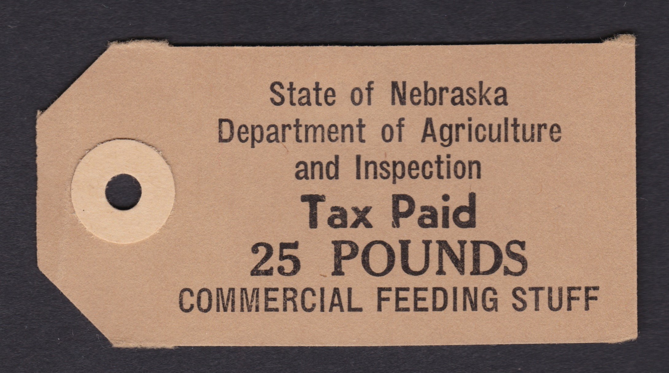 NE feed tag FET31 25 lbs. MNH VF P