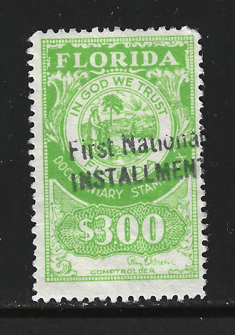 FL documentary D45$3.00 yellow-green Green sign. U VF 