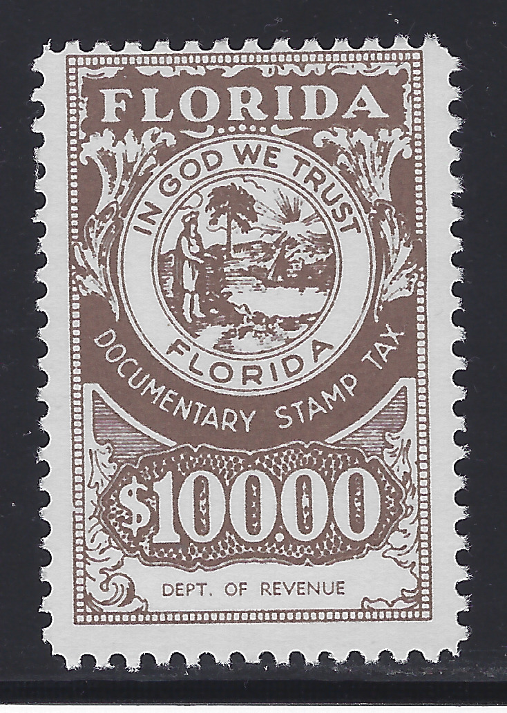 FL documentary D102 S100.00 brown Dept of Revenue perf 11 MNH F-VF