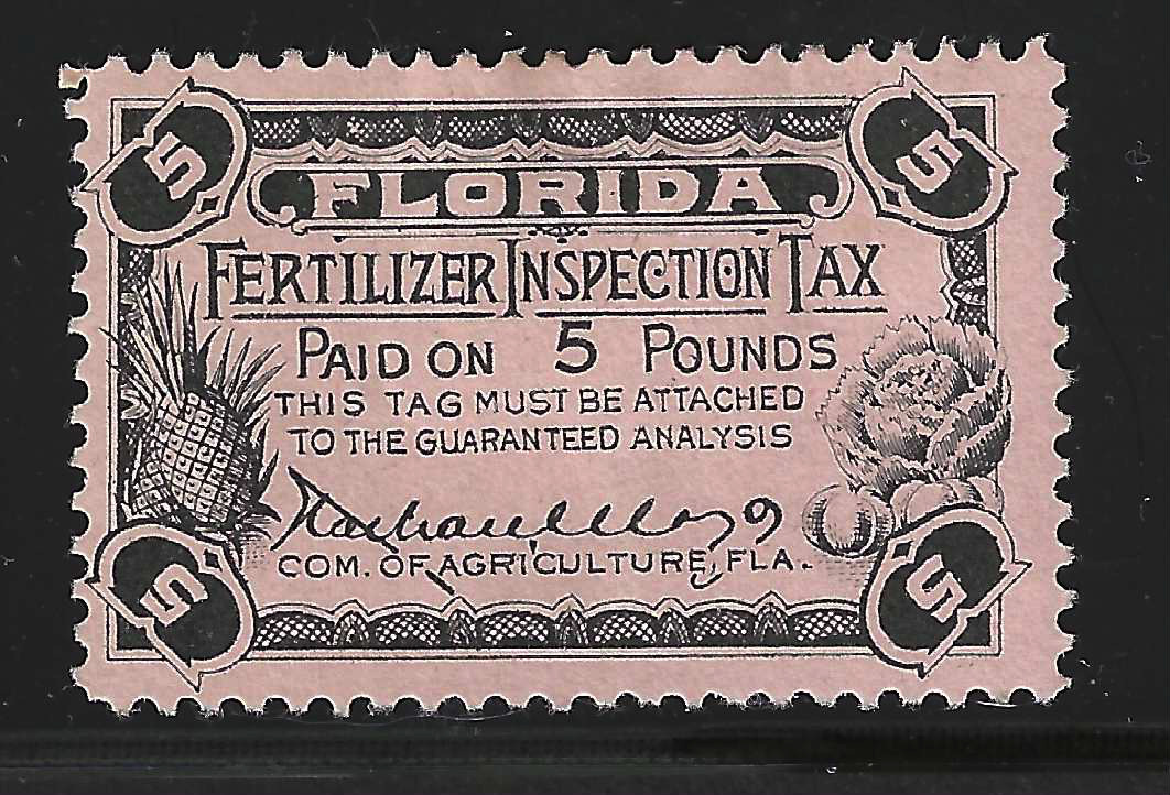 FL fertilizer FT18 5 lbs black on pink MNH VF