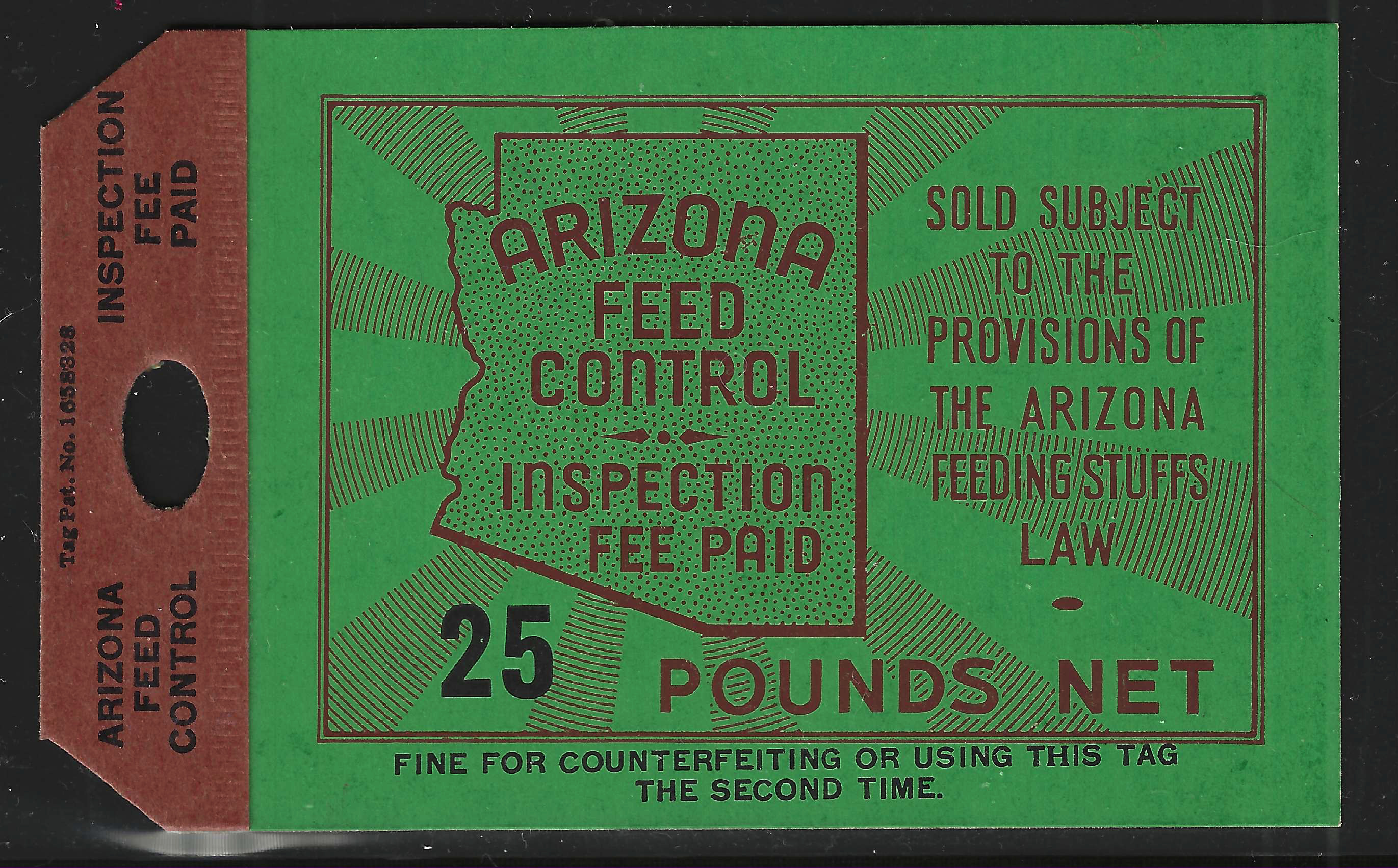 AZ feed tag FET7 25 lbs M VF