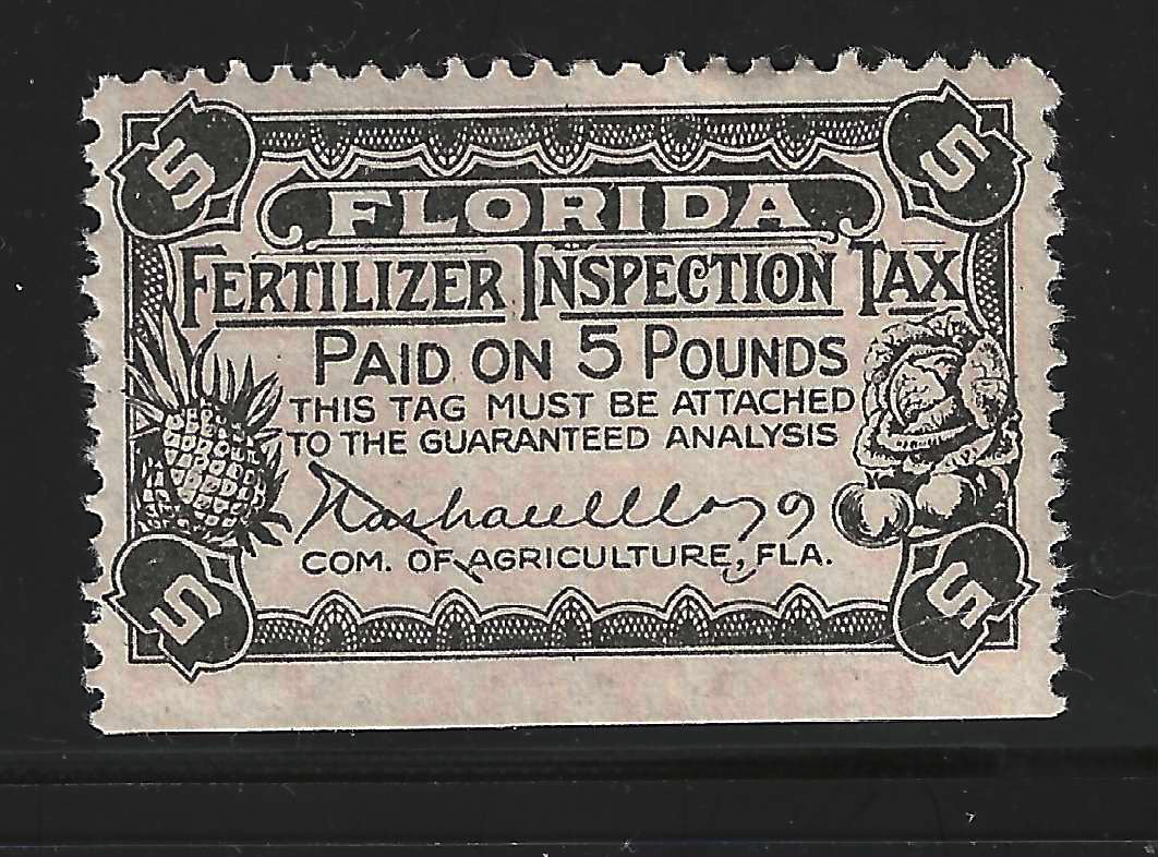 FL fertilizer FT31 5 lbs light pink MNH VF w/ SE at B