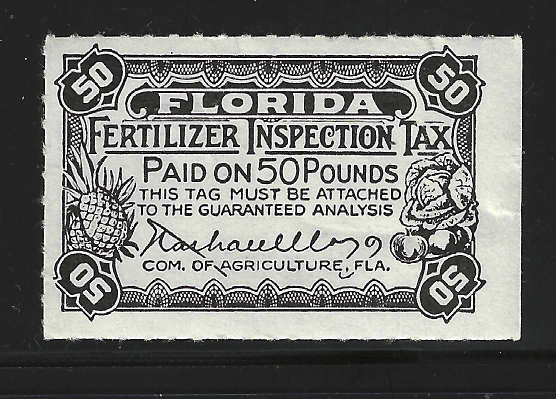 FL fertilizer FT38 50 lbs black MNH VF w/ SE at R