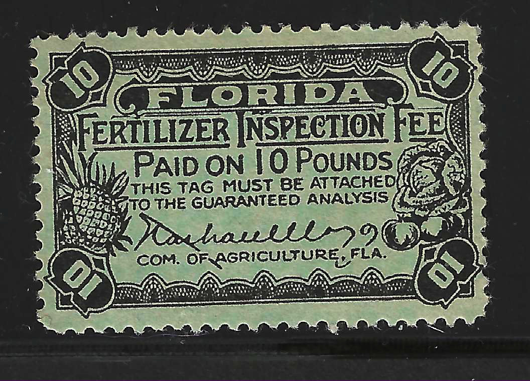 FL fertilizer FT43 10 lbs black on lt green MNH VF