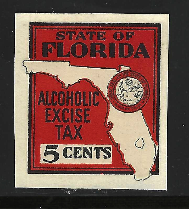 FL liquor L8 5¢ orange, white map MNH VF