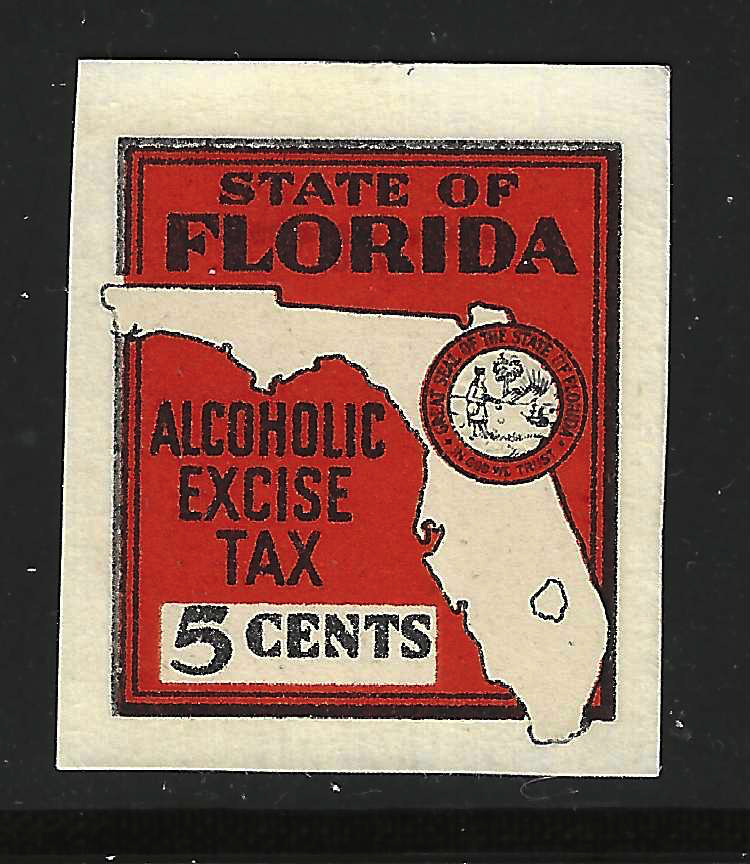 FL liquor L8 5¢ orange, white map MNH VF