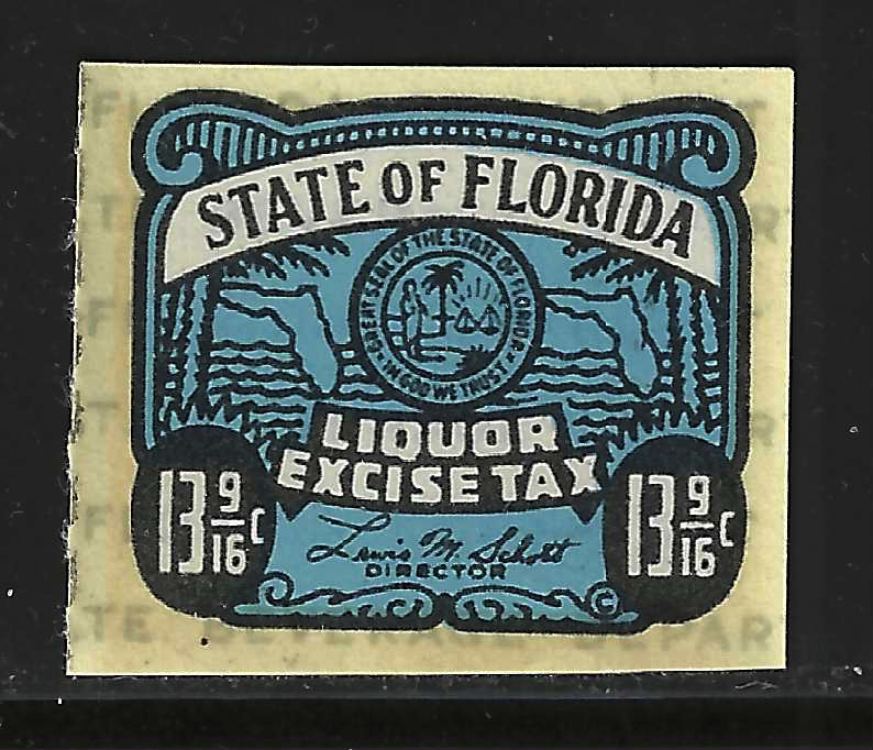 FL liquor L88 13-9/16¢ blue MNH VF