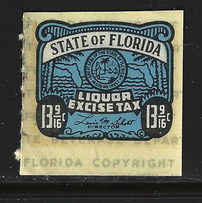 FL liquor L88 13-9/16¢ blue MNH VF