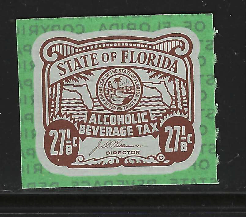 FL liquor L126 27-1/8¢ brown MNH VF