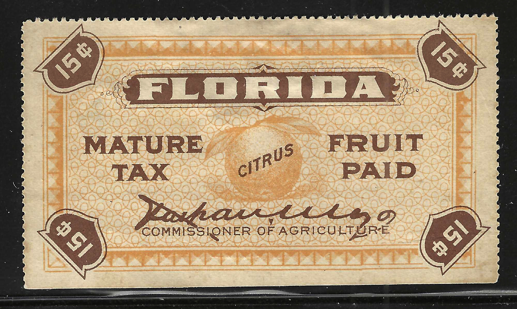 FL citrus fruit CF7 15¢ U VF rare stamp