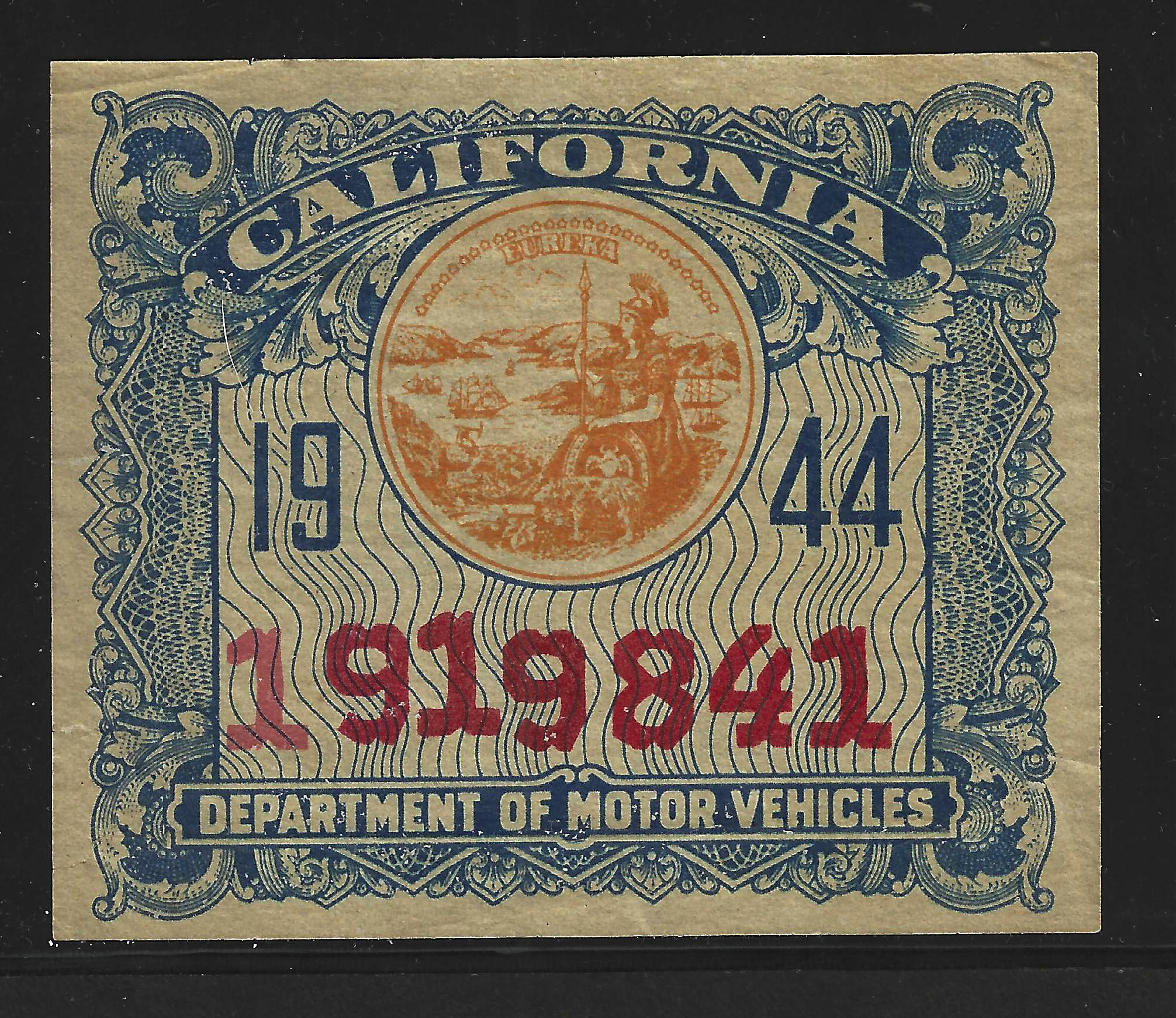 CA 1944 motor vehicle unlisted MNH VF