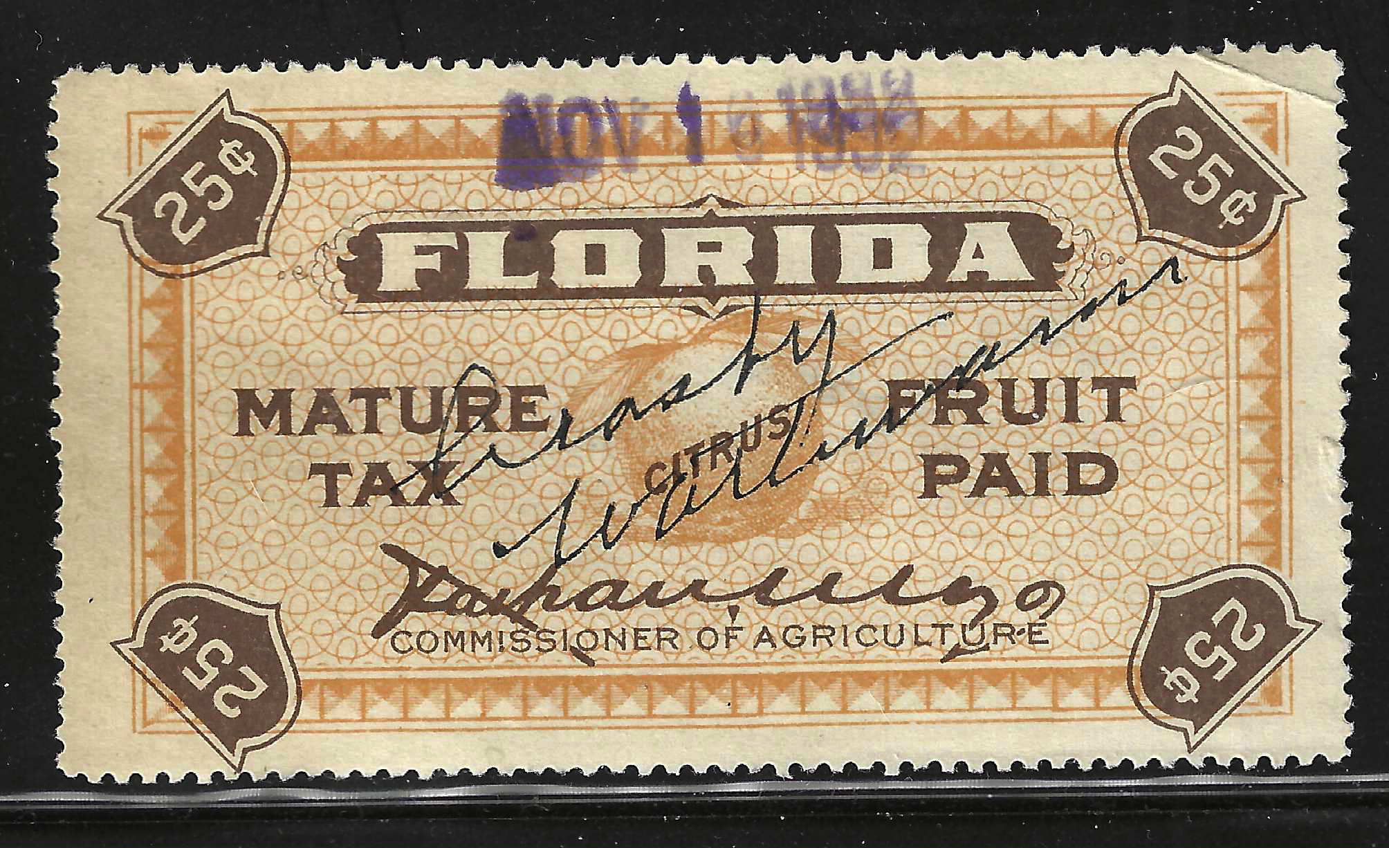 FL citrus fruit CF11 25¢ perf 4 sides U VF