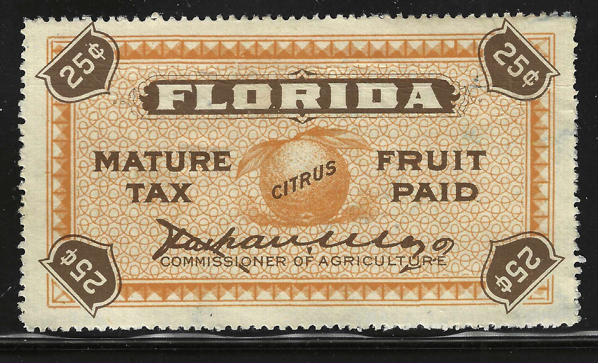 FL citrus fruit CF16 25¢ perf 4 sides U VF