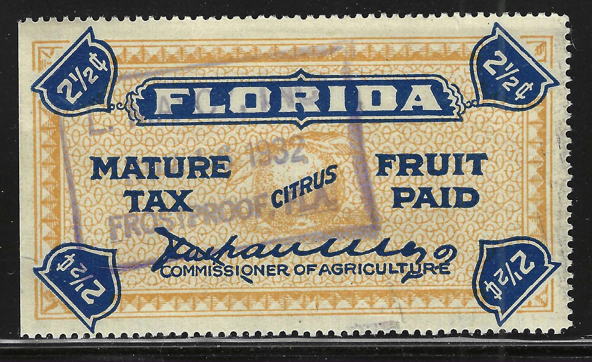 FL citrus fruit CF20 2-1/2¢ U VF