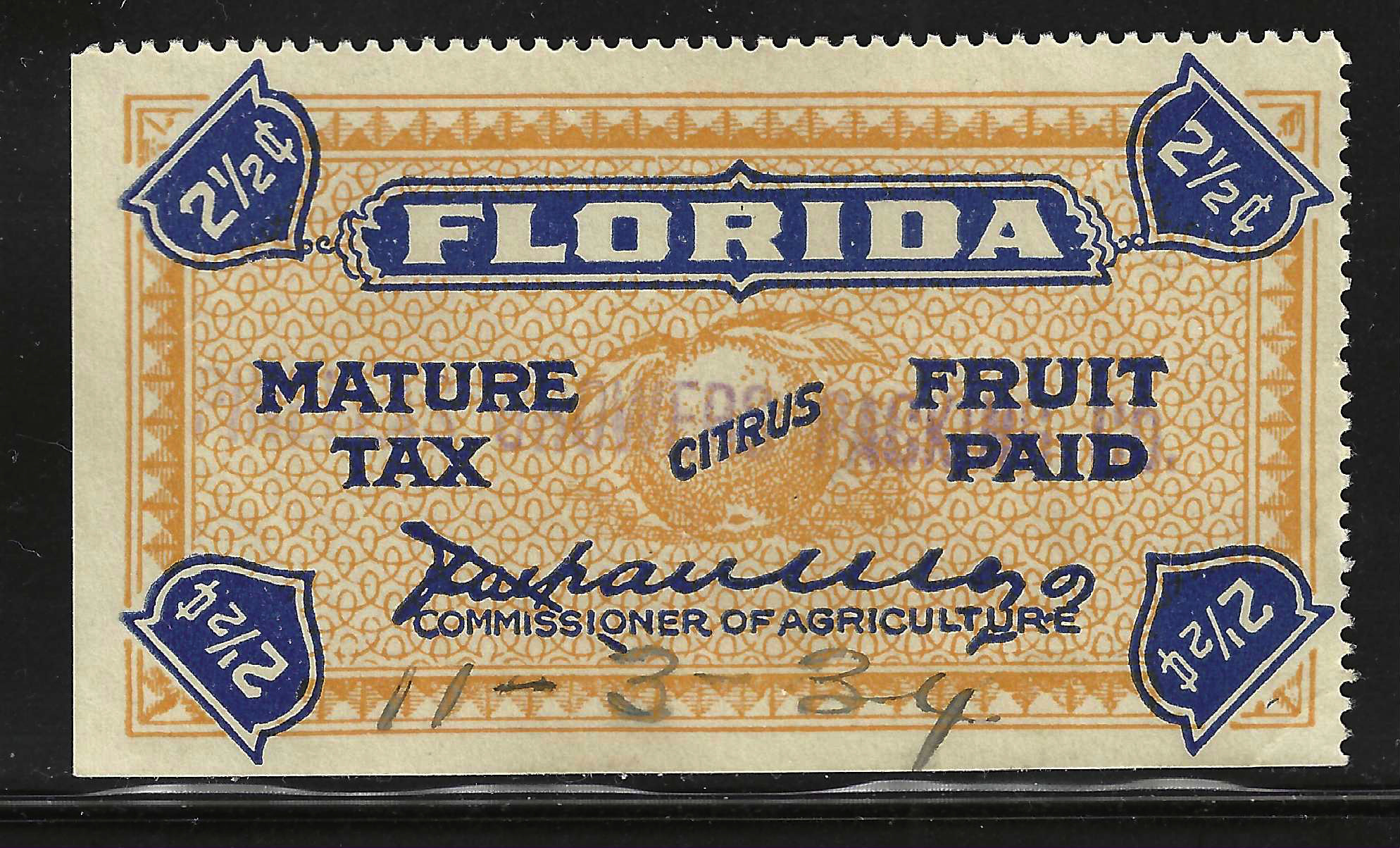 FL citrus fruit CF20 2-1/2¢ U VF