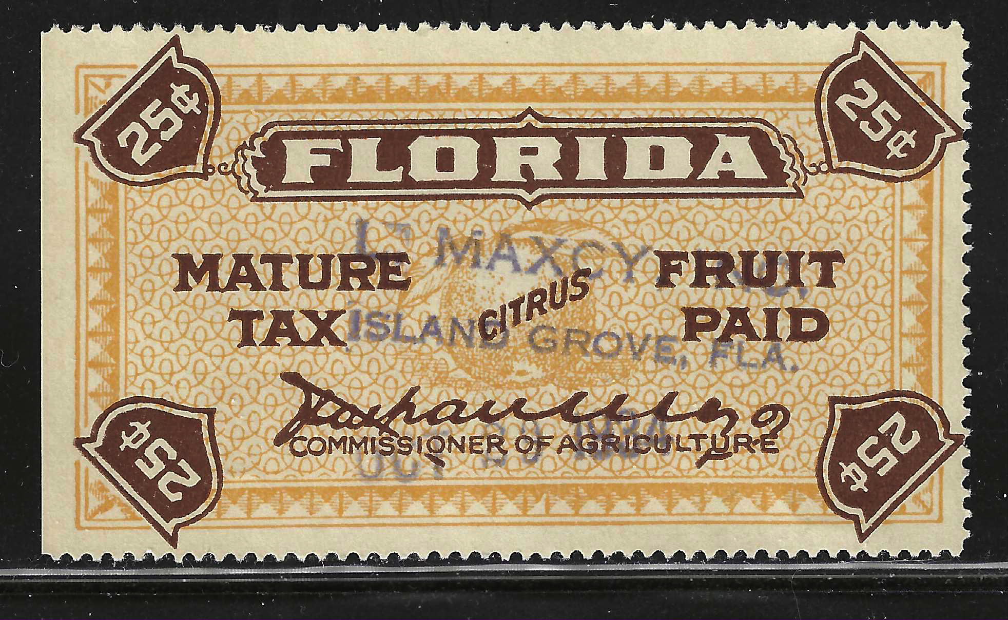 FL citrus fruit CF21 25¢ U VF